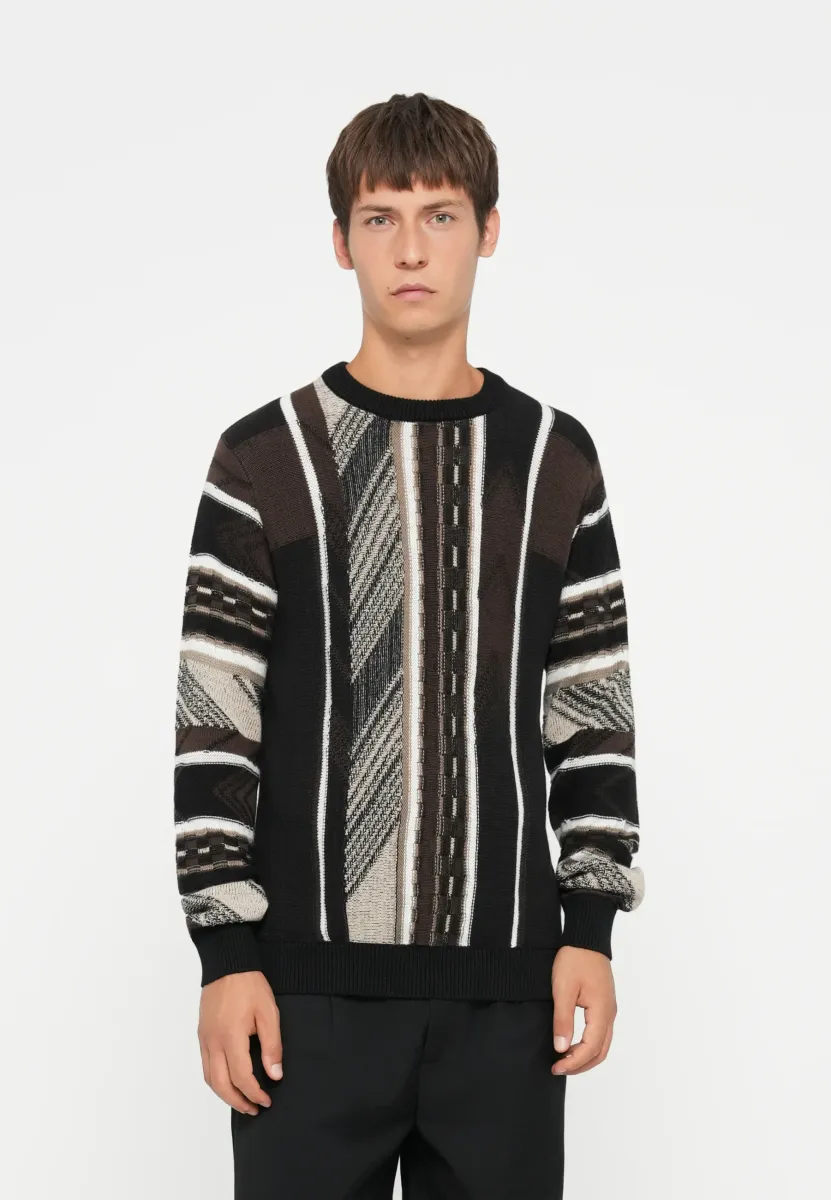 ONSRISE PATTERN CREW  - Strickpullover - black