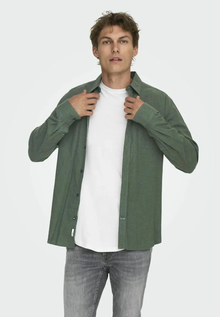 ONSROAD LIFE REG MELANGE LS NOOS - Hemd - castor gray