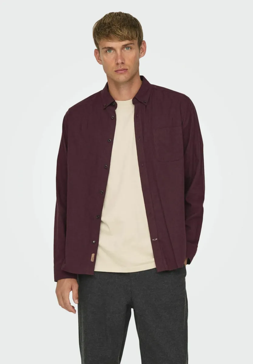 ONSROAD LIFE REG MELANGE LS NOOS - Hemd - fudge
