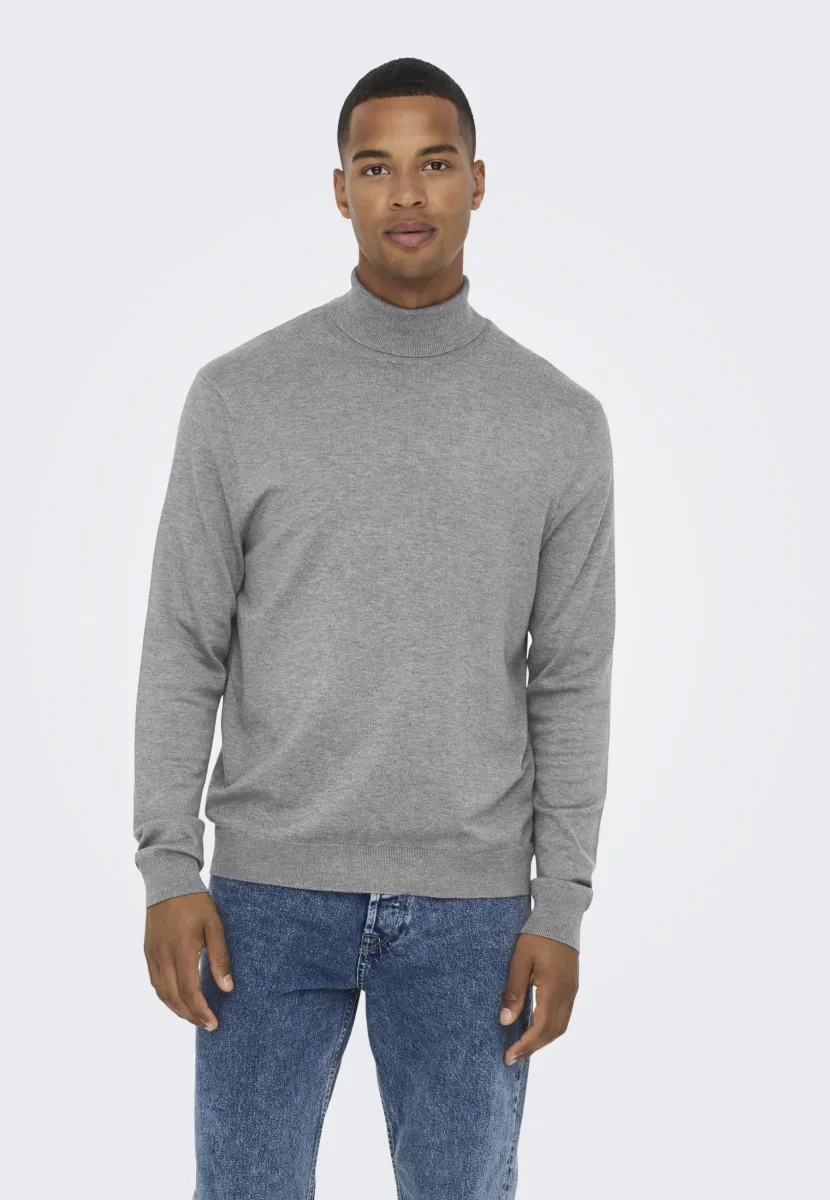 ONSWYLER LIFE ROLL NECK - Strickpullover - medium grey melange