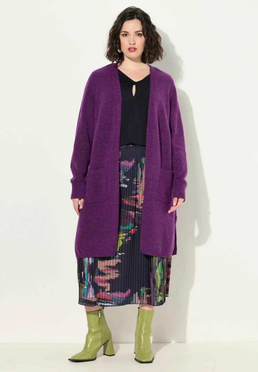 OPEN SHAPE LONG SLEEVE - Strickjacke - blackberry
