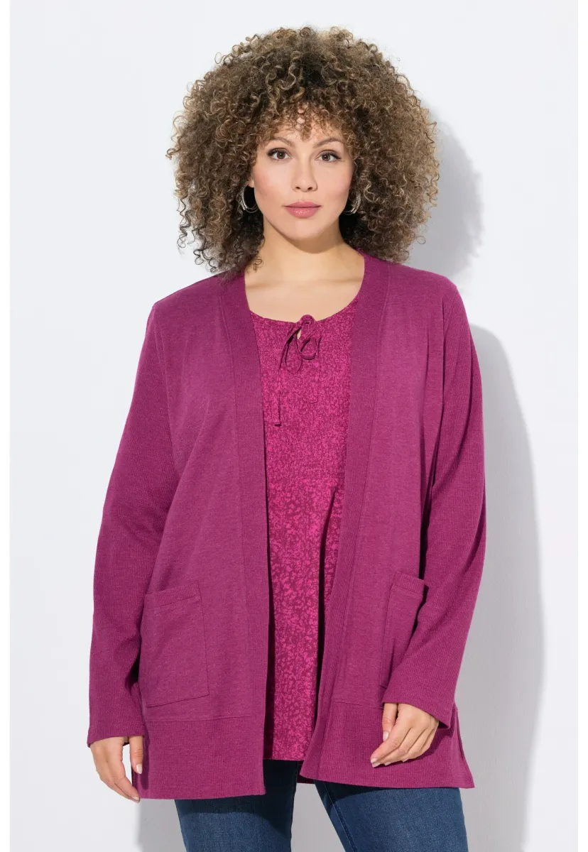 OPEN SHAPE LONG SLEEVE - Strickjacke - magnolia red