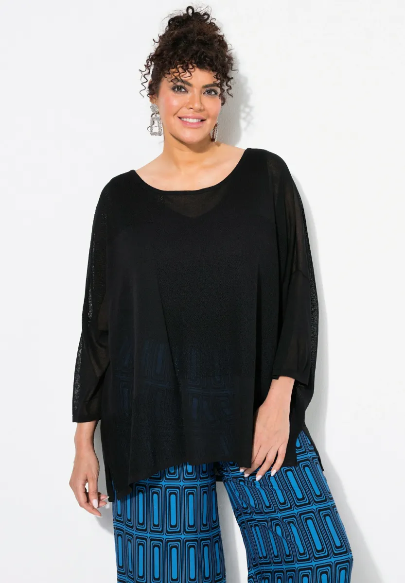 OPENWORK - Strickpullover - black