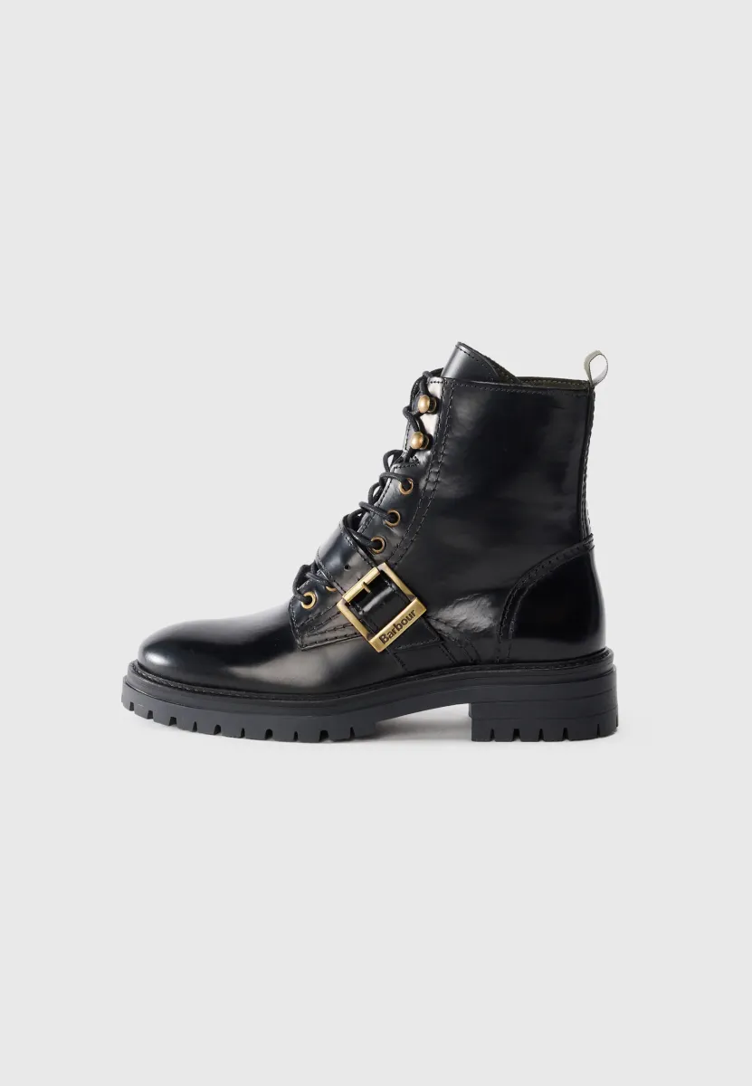 OUSEBURNE - Schnürstiefelette - black glace