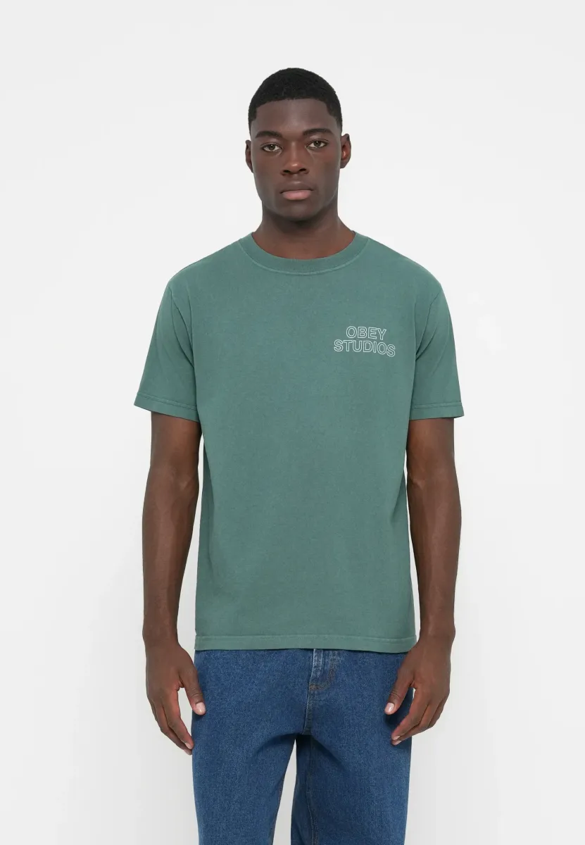 OUTLINE UNISEX - T-Shirt print - pigment rainforest