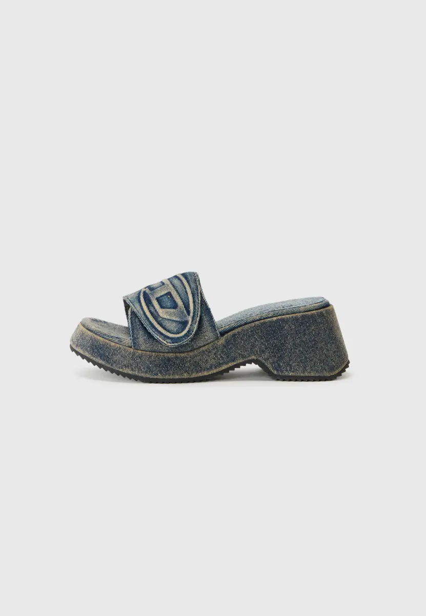 OVAL - Pantolette hoch - blue