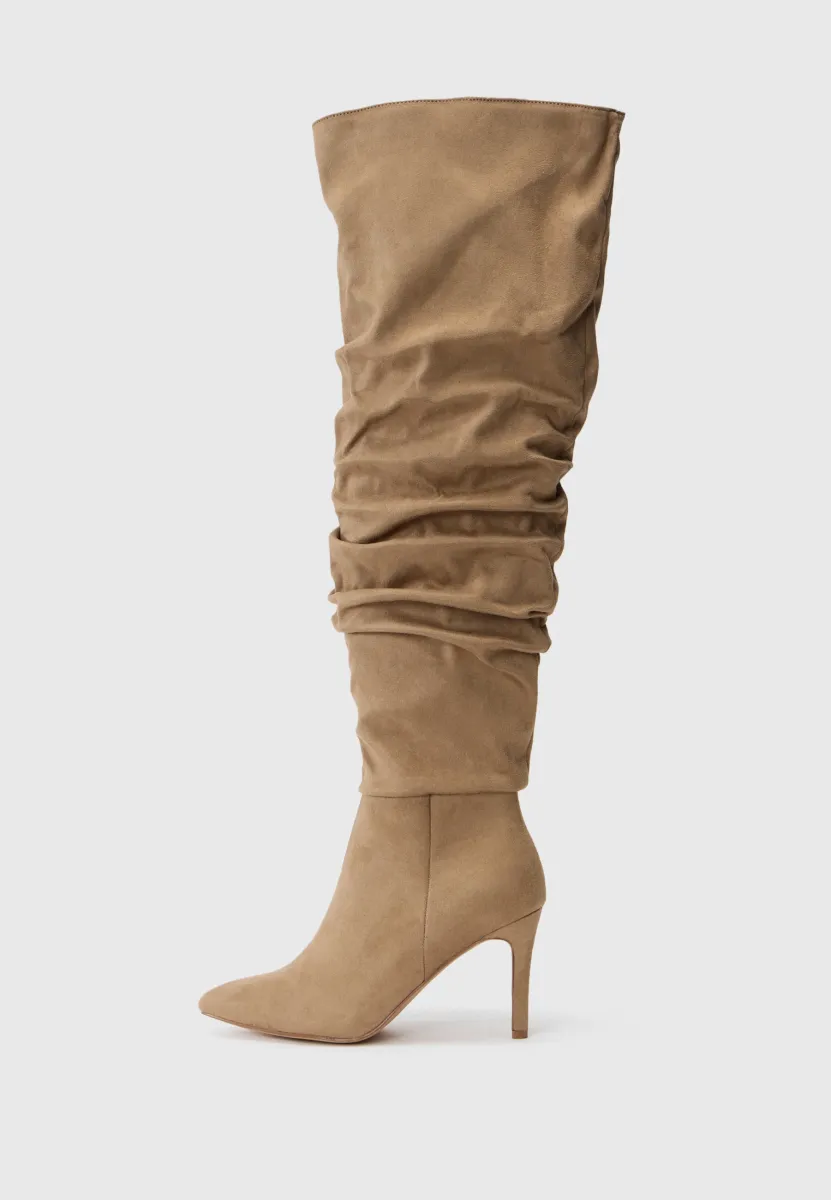 Overknees - taupe