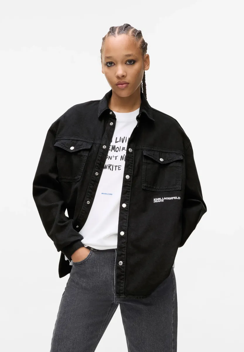 OVERSHIRT - Jeansjacke - black