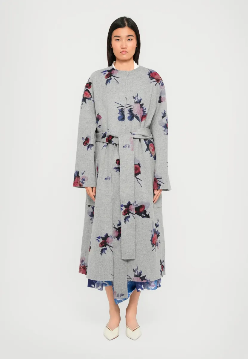 OVERSIZE BELTED COAT - Klassischer Mantel - grey