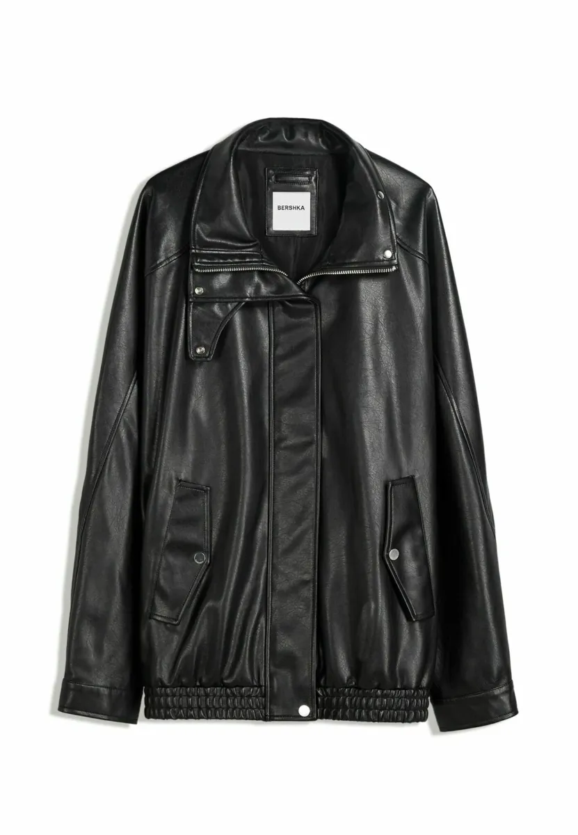 OVERSIZE  - Kunstlederjacke - black