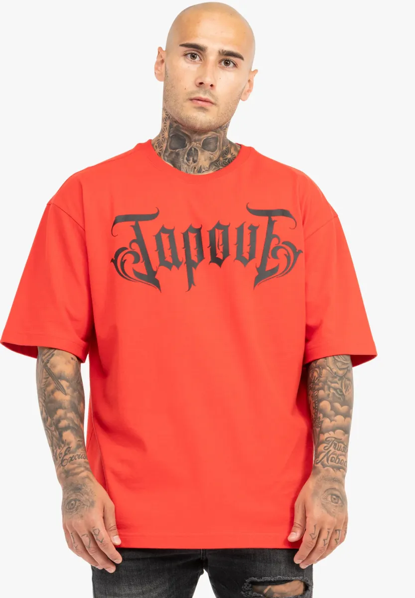 OVERSIZE SIMPLY BELIEVE - T-Shirt print - red black