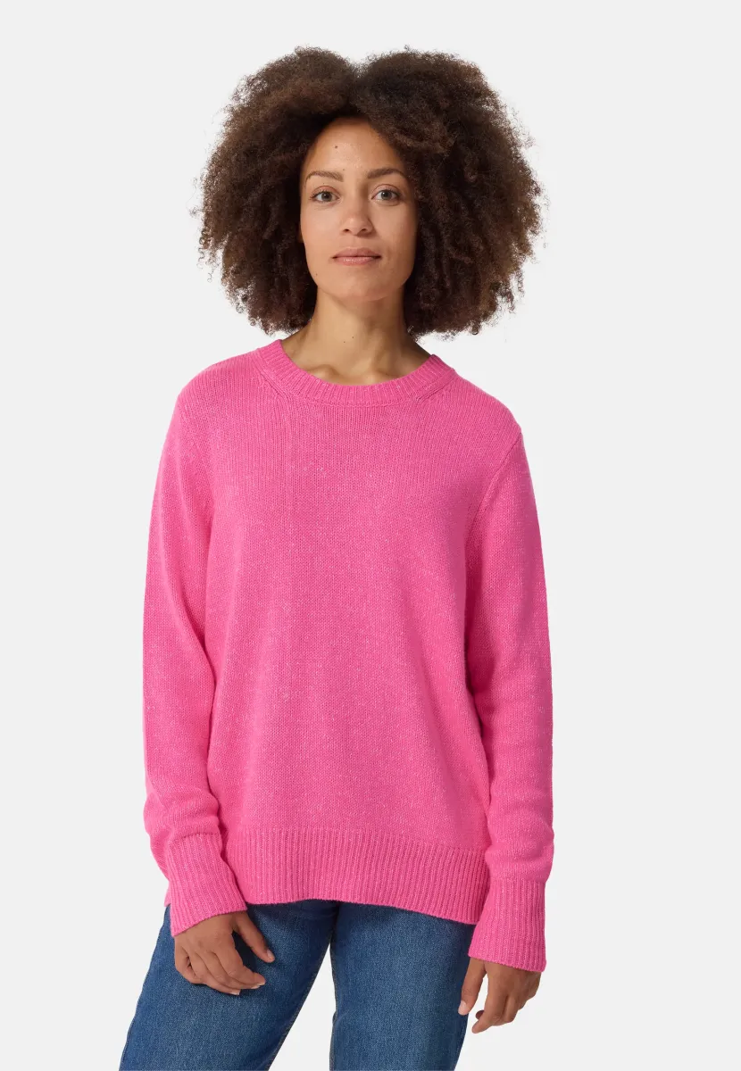 OVERSIZE STYLE RUNDHALS - Strickpullover - hell pink melange