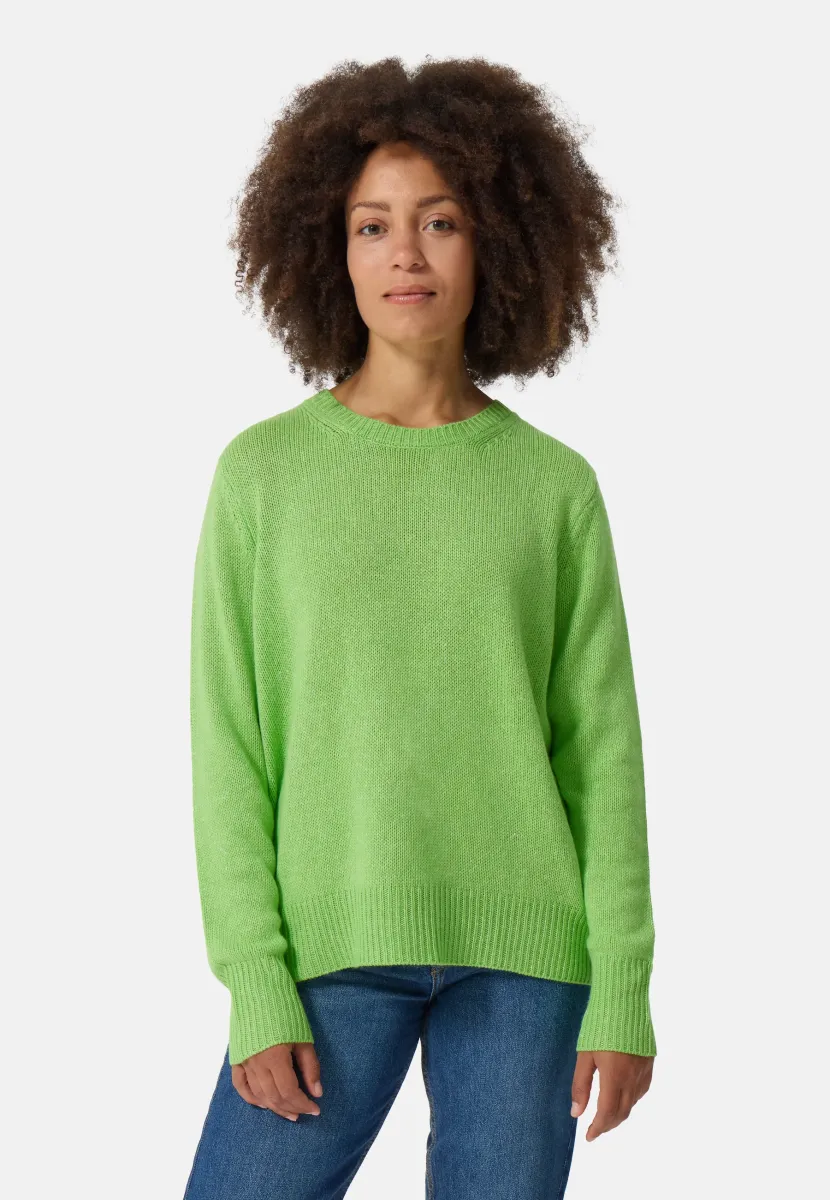 OVERSIZE STYLE RUNDHALS - Strickpullover - kiwi grün melange