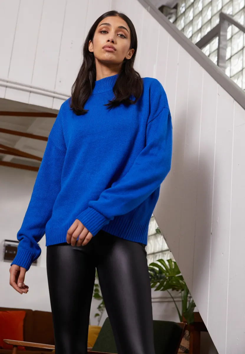 Oversize Turtleneck - Strickpullover - bright blue
