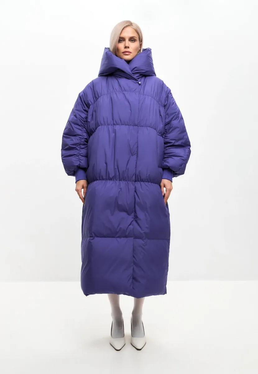 OVERSIZED HOODED - Daunenmantel - violet