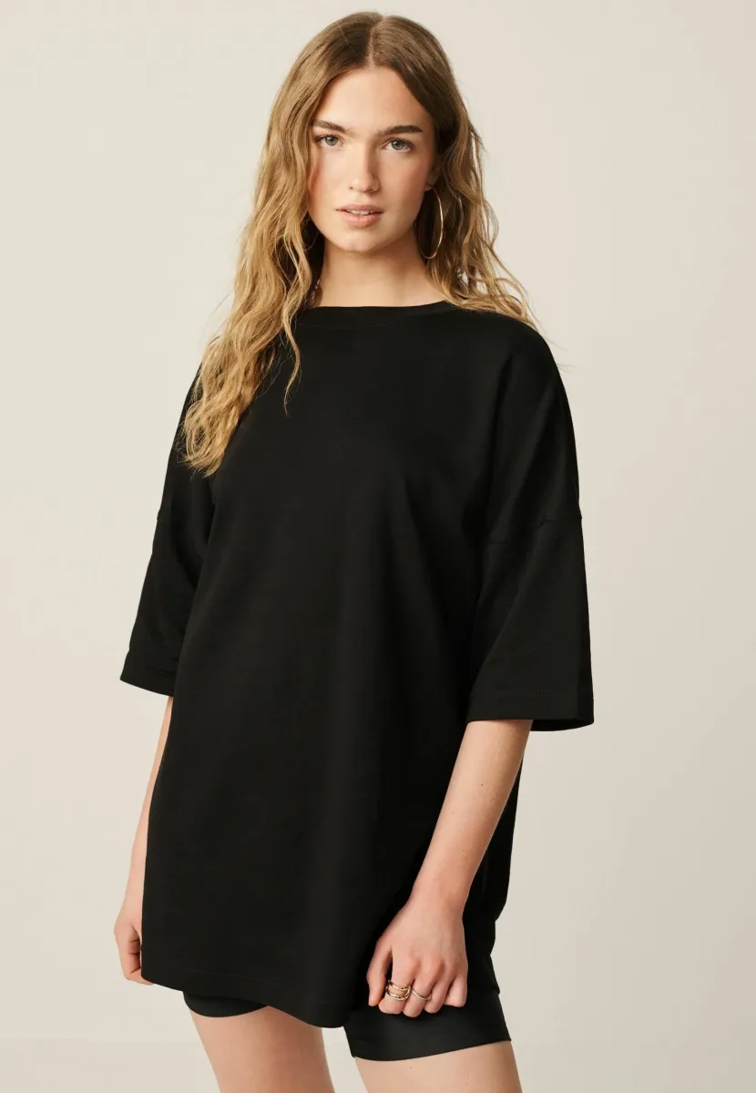 OVERSIZED LONGLINE - REGULAR FIT - T-Shirt print - black