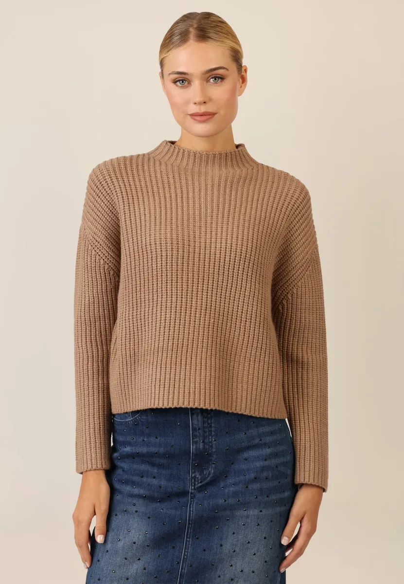 OVERSIZED - Strickpullover - camel