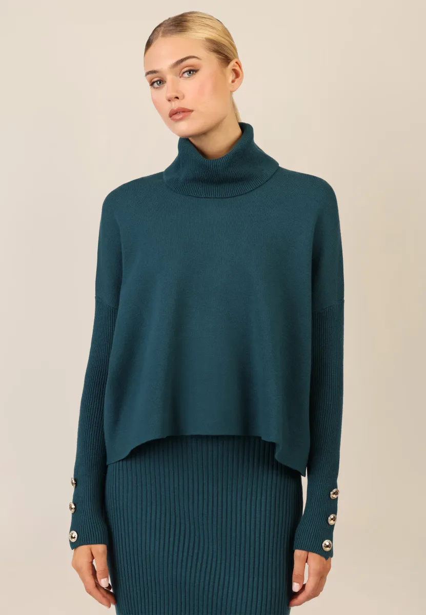 OVERSIZED - Strickpullover - dunkelgrün