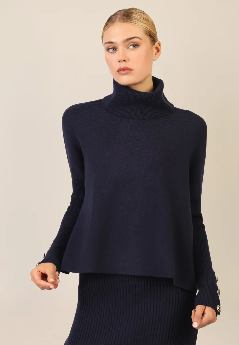 OVERSIZED - Strickpullover - nachtblau