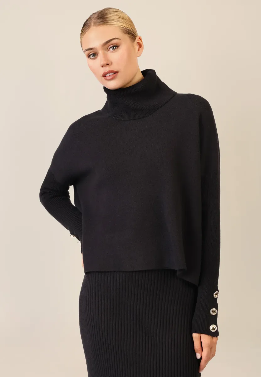 OVERSIZED - Strickpullover - schwarz
