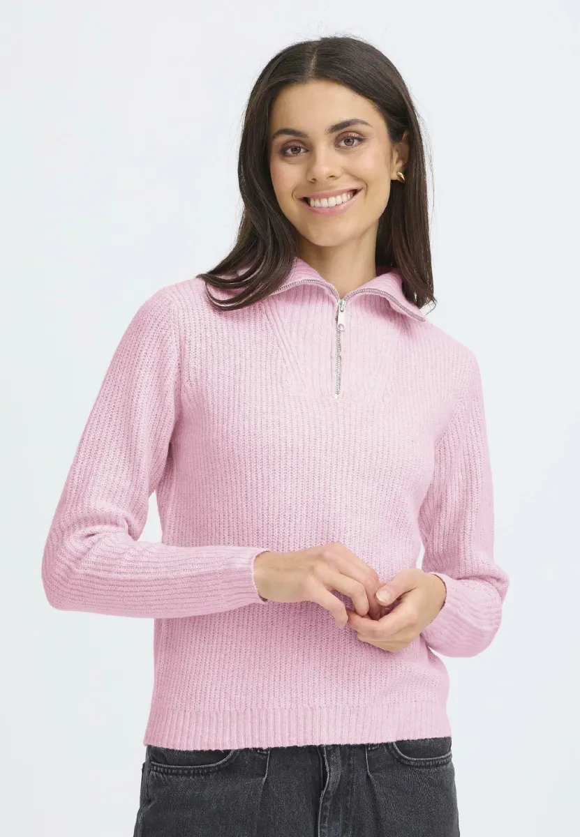 OXBMMOLARA HALFZIP - Strickpullover - parfait pink melange