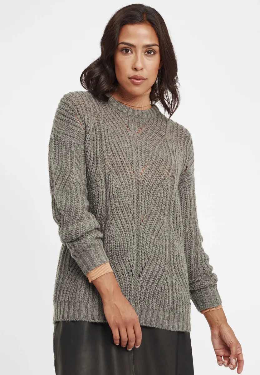 OXChiara - Strickpullover - medium grey melange