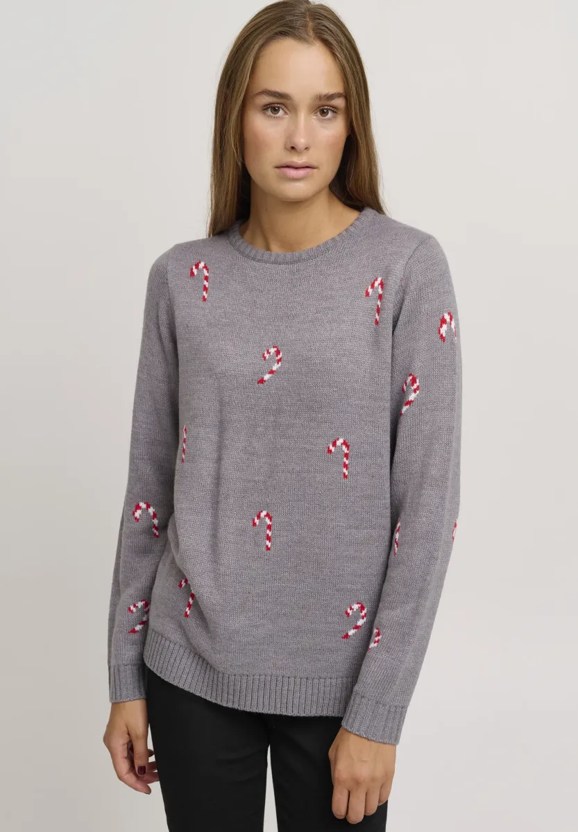 OXChristel - Strickpullover - medium grey melange