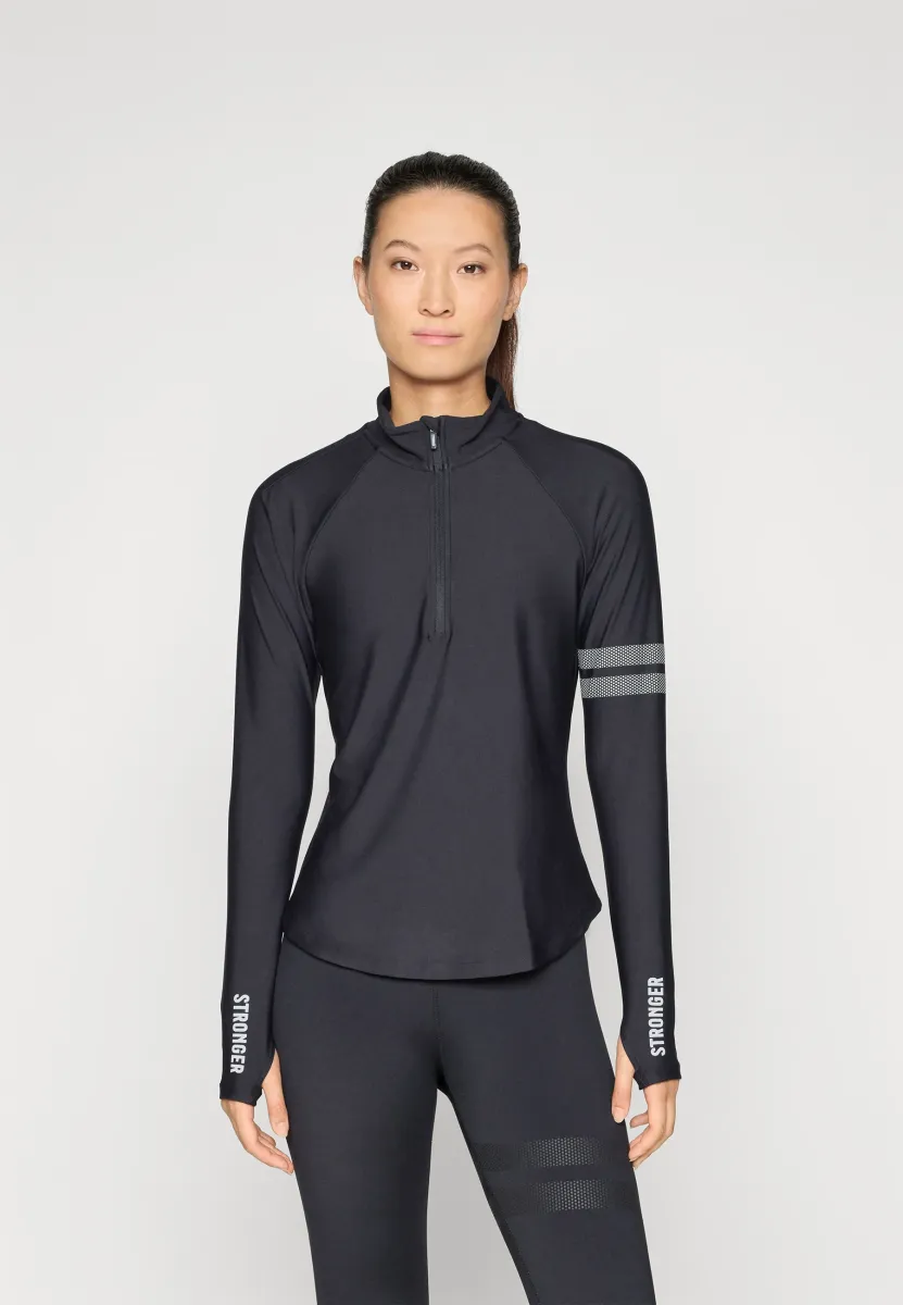 PACE HALF ZIP - Langarmshirt - black
