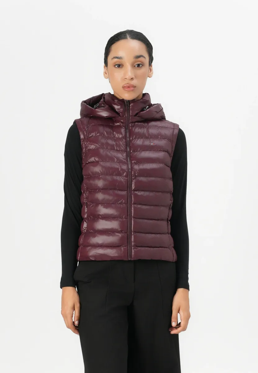 PADDED SLIM VEST - Weste - deep burgundy