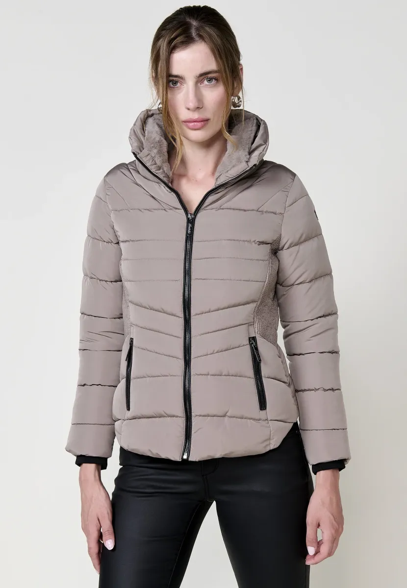 PADDED WITH COLLAR - Winterjacke - beige