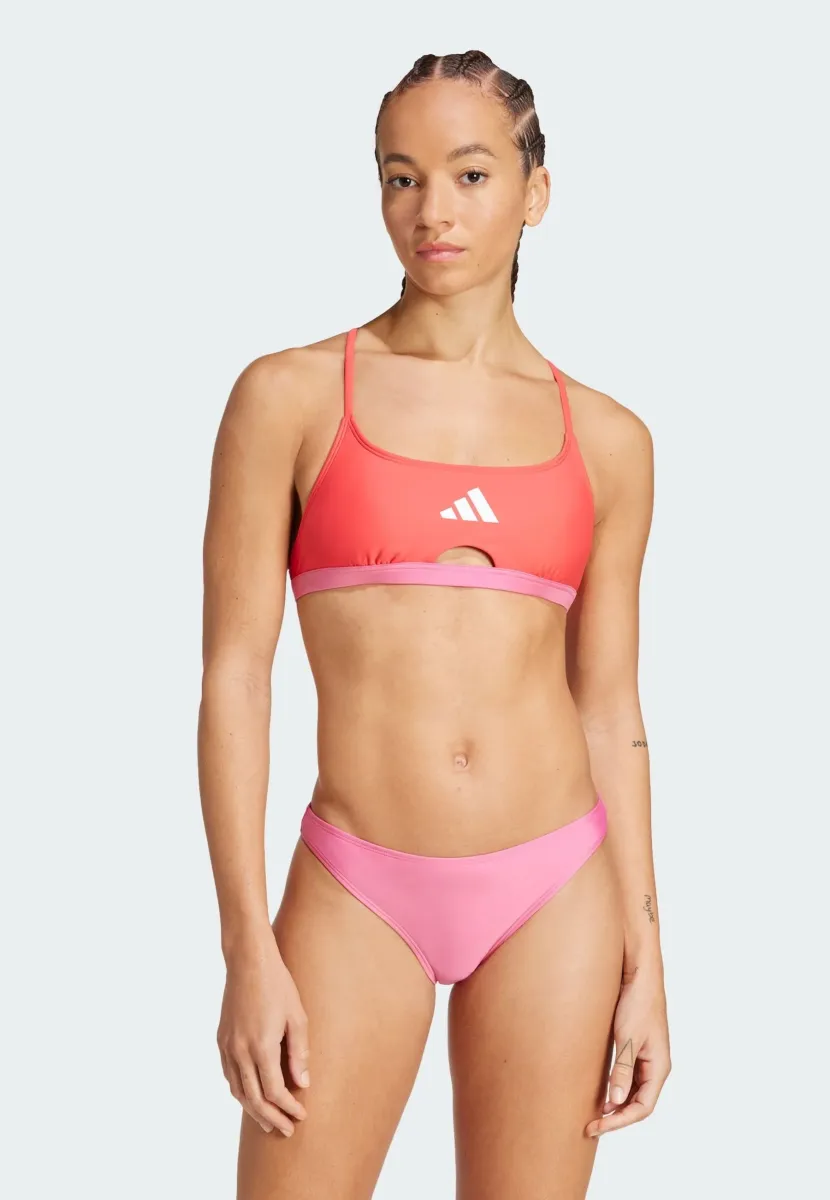 PADDED  X-BACK SET - Bikini - pulse magenta   semi lucid red
