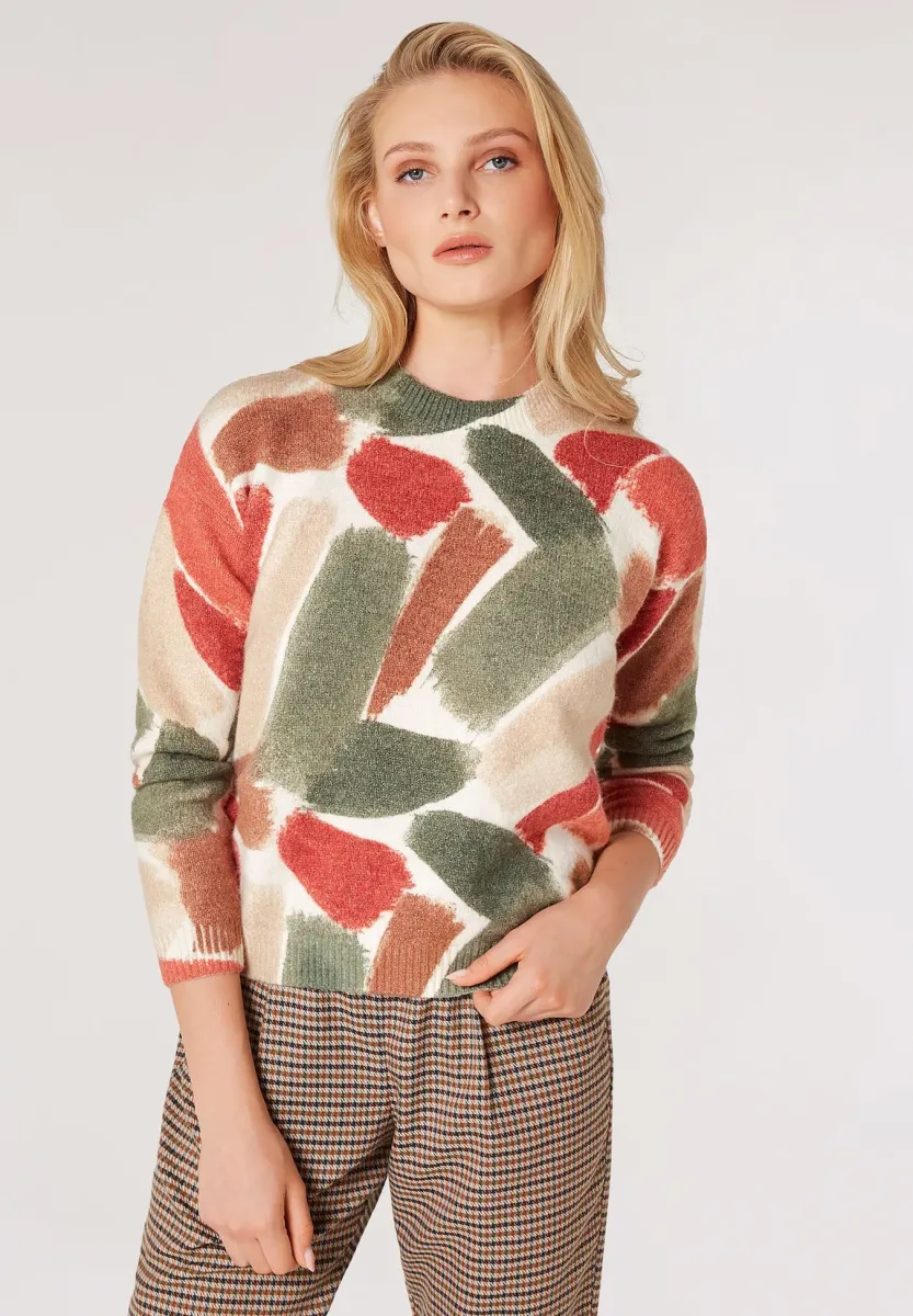 PAINT SPLASH - Strickpullover - green