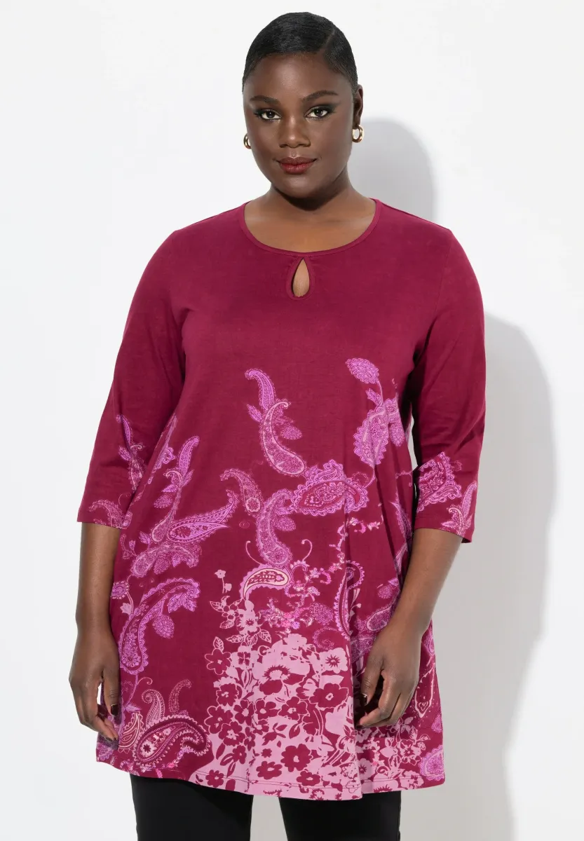 PAISLEY PLACEMENT PRINT 3/4 SLEEVE - Langarmshirt - mauve