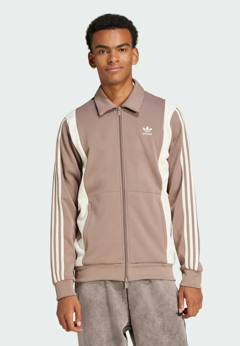 PANEL TRACK - Sweatjacke - white trace brown