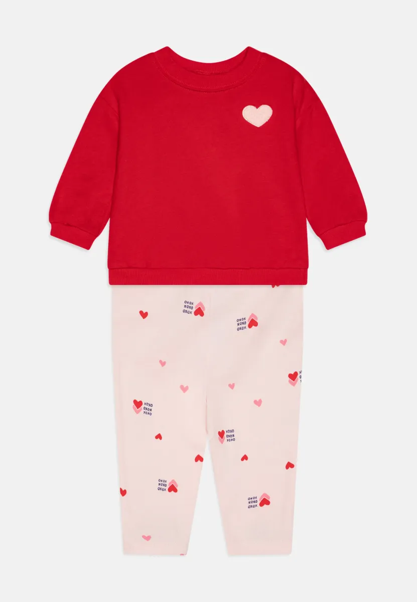 PANT SET - Sweatshirt - red/pink