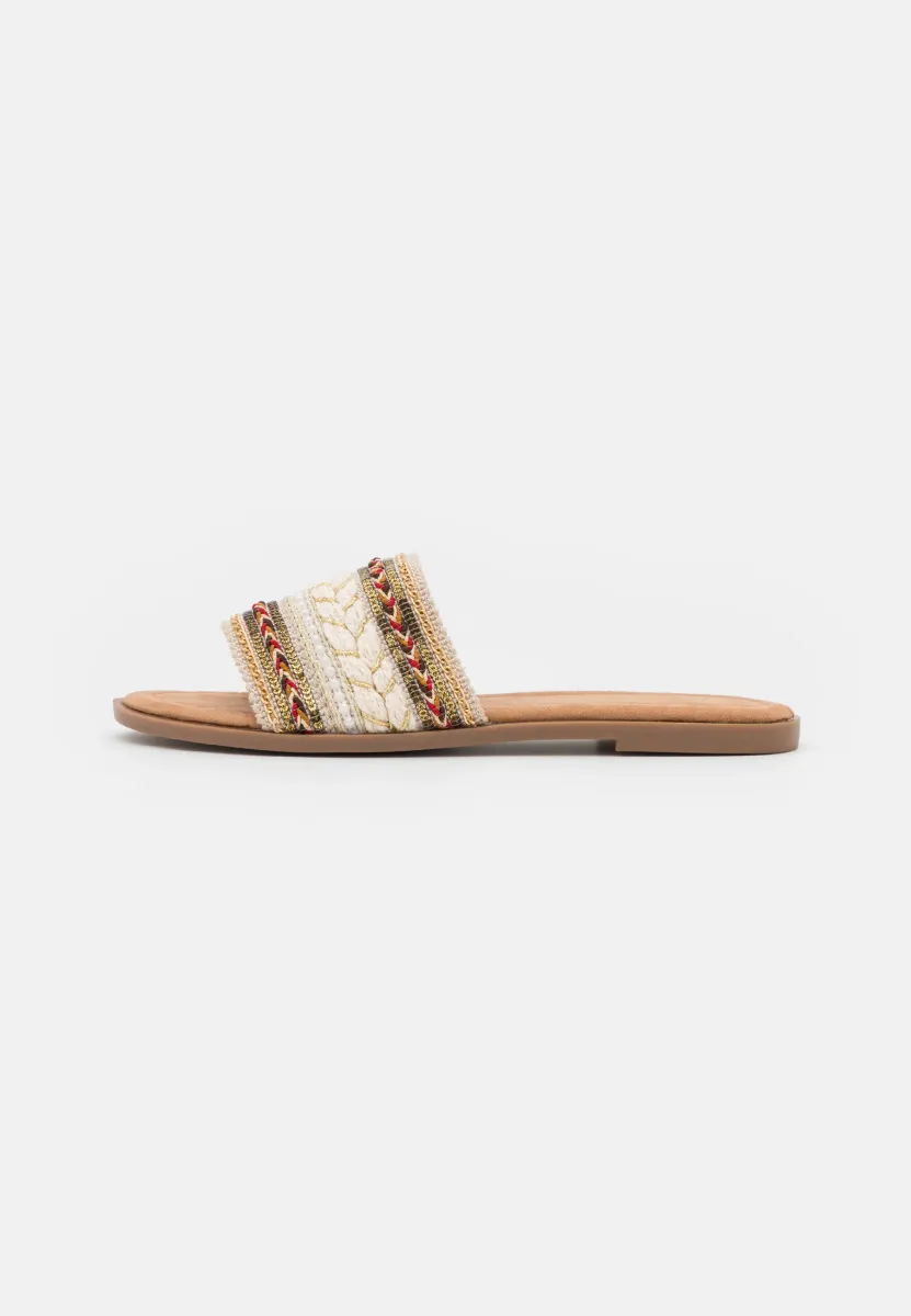 Pantolette flach - beige
