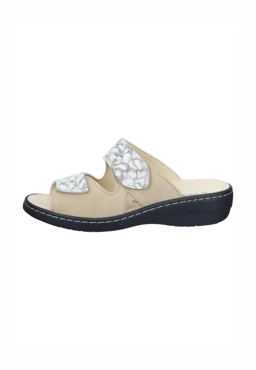 Pantolette flach - beige
