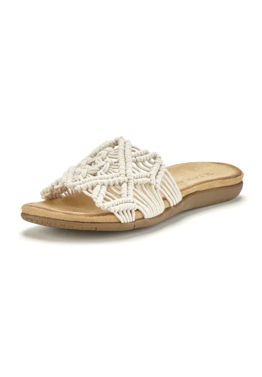 Pantolette flach - beige