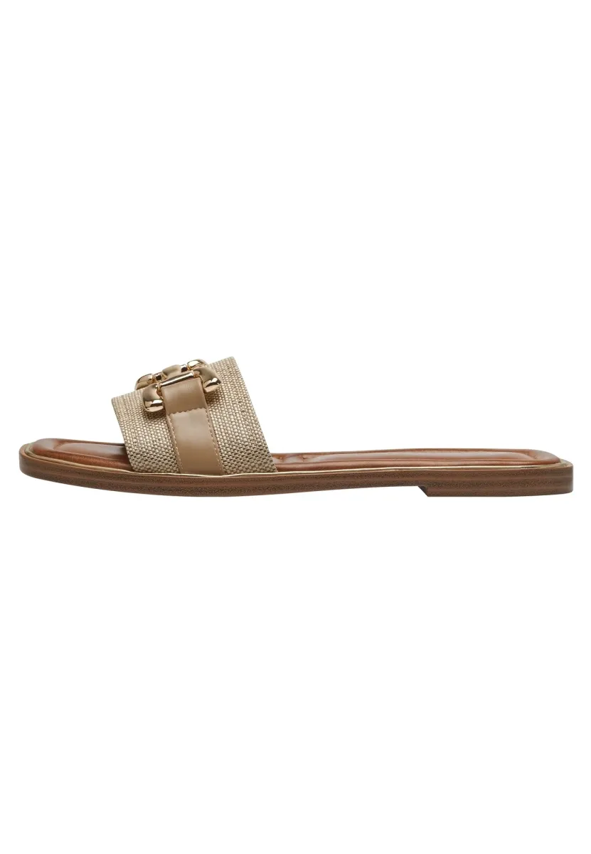 Pantolette flach - beige