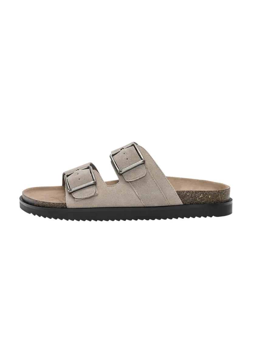 Pantolette flach - beige