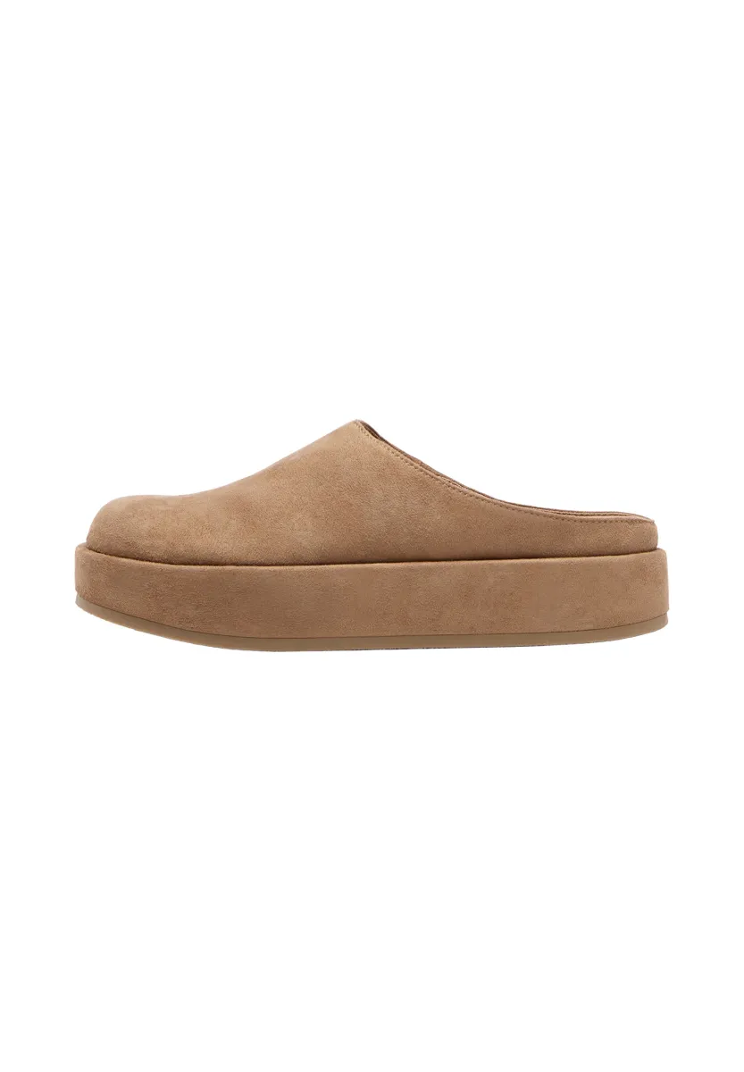 Pantolette flach - beige