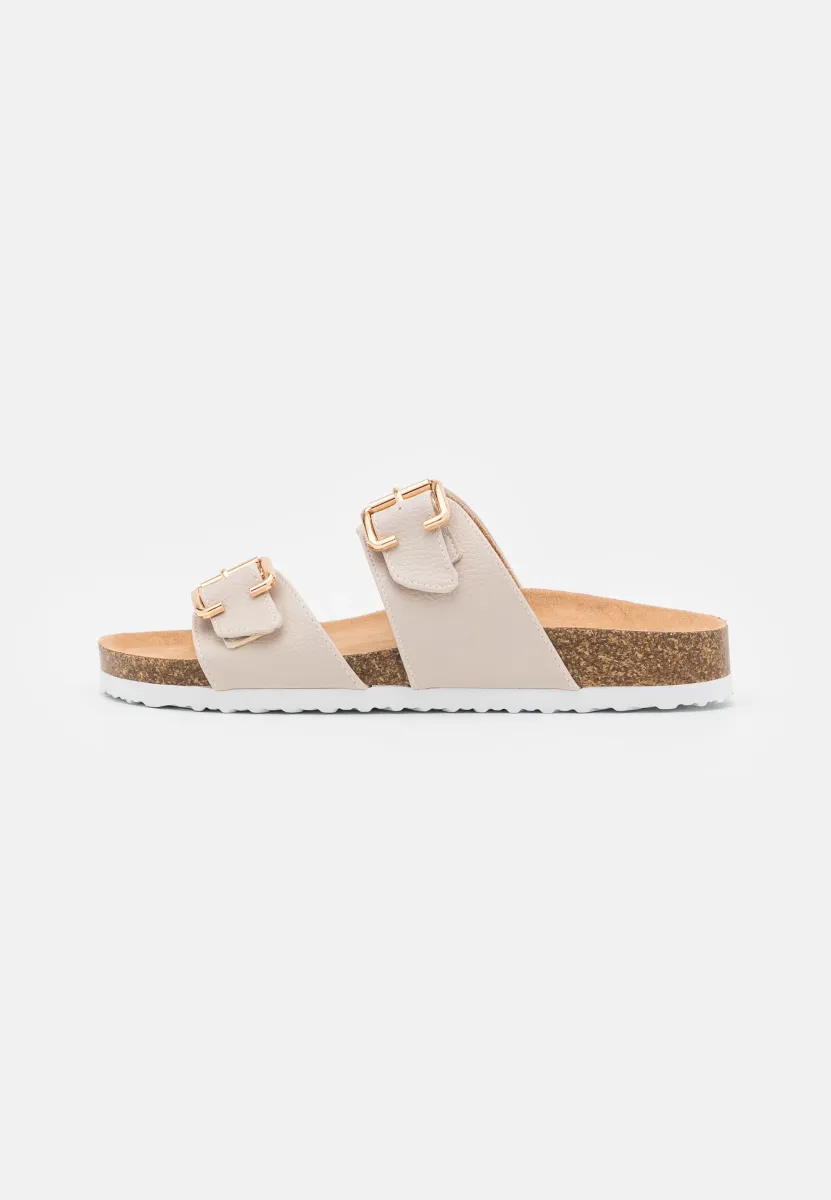 Pantolette flach - beige