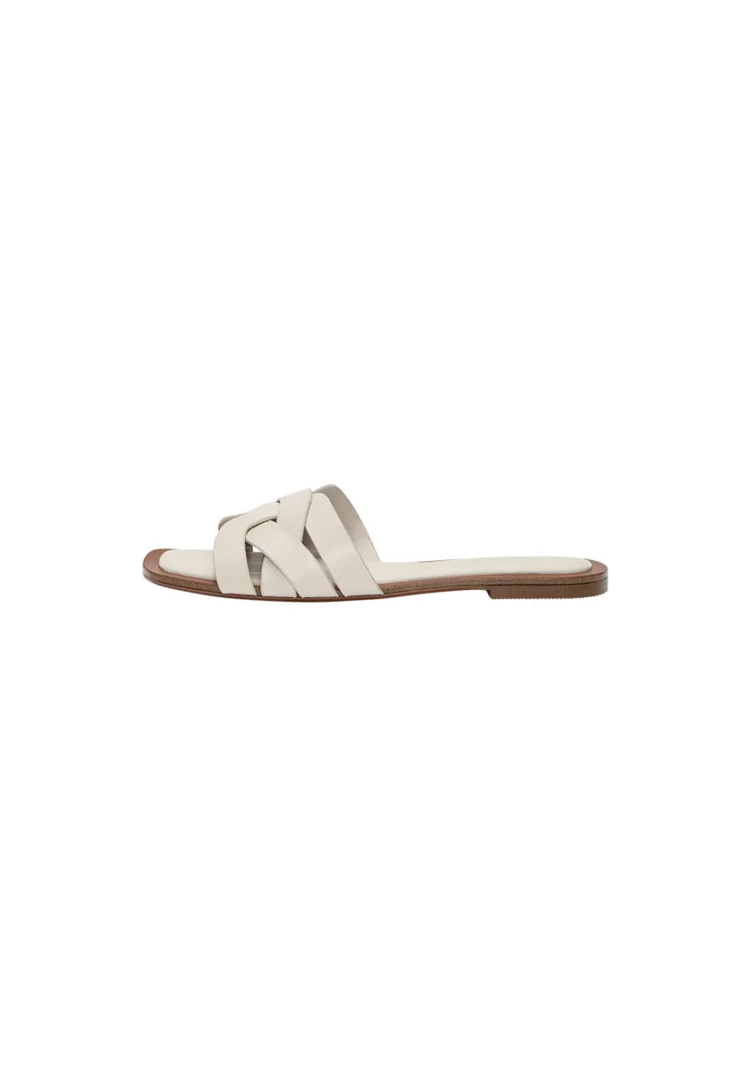 Pantolette flach - beige