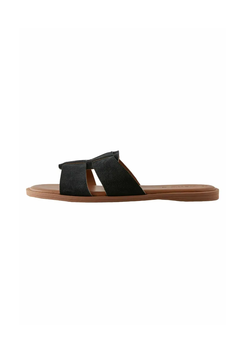 Pantolette flach - black leather
