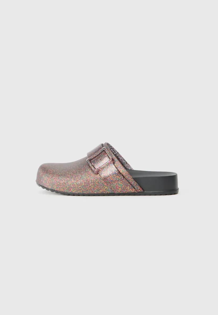 Pantolette flach - black/multi-coloured
