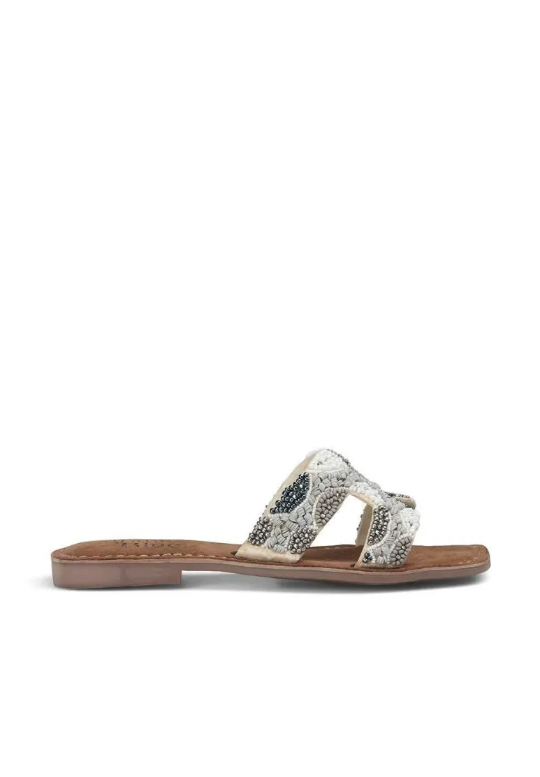 Pantolette flach - blanco