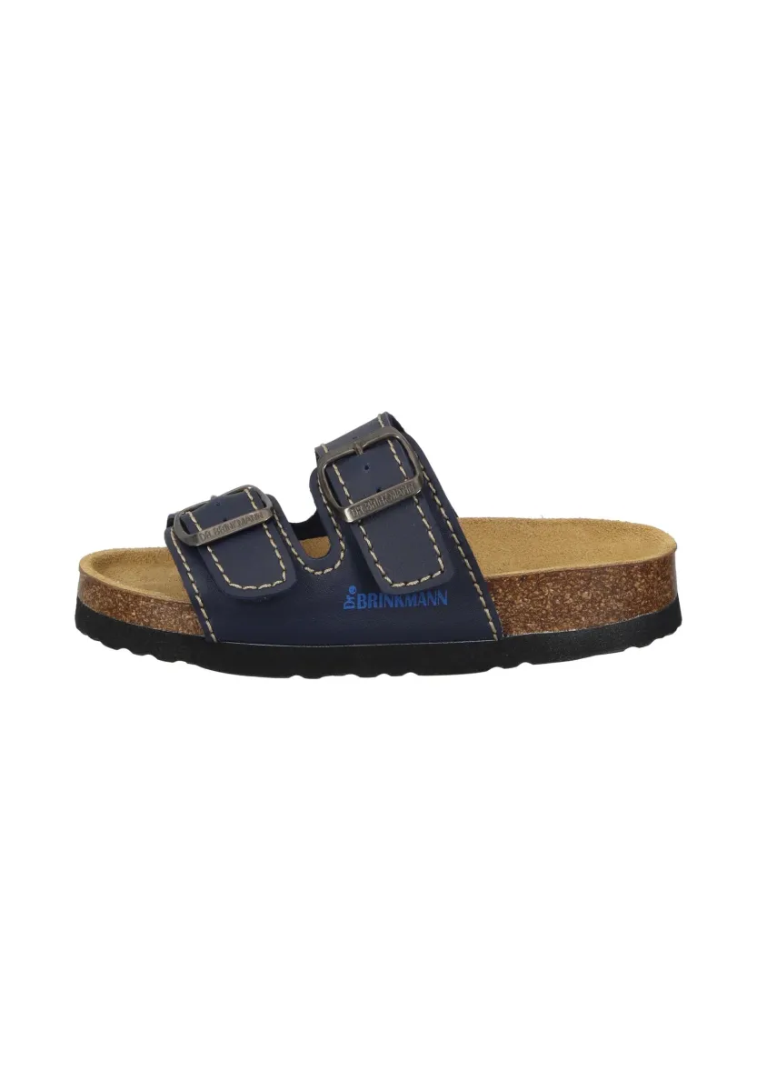 Pantolette flach - blau