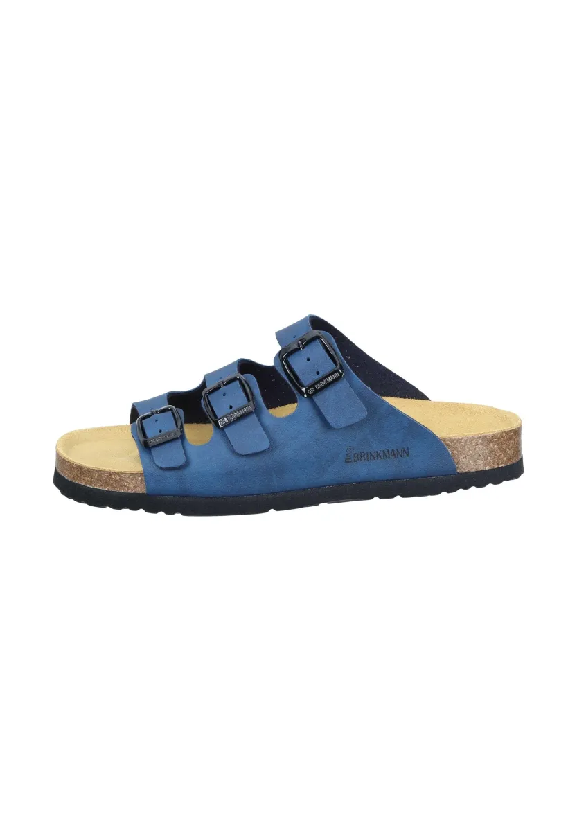 Pantolette flach - blau