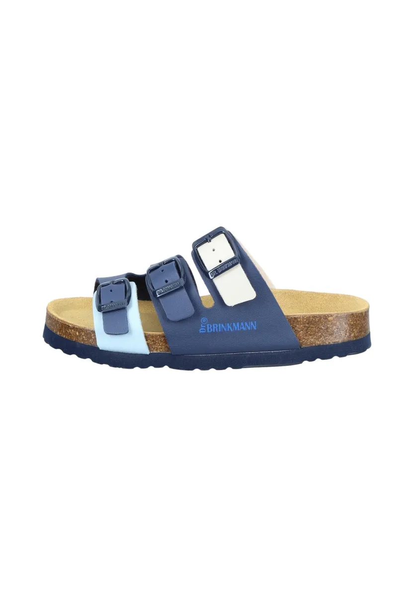 Pantolette flach - blau