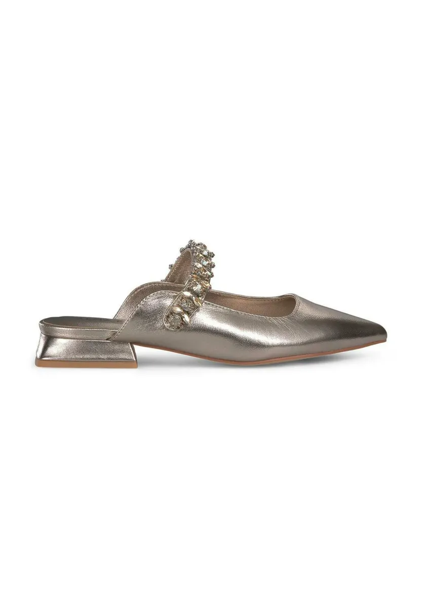Pantolette flach - bronce